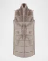 Gorski Reversible Shearling Lamb Vest With Cashmere-blend Back In Gray