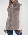 Gorski Reversible Shearling Lamb Vest With Cashmere-blend Back In Taupe