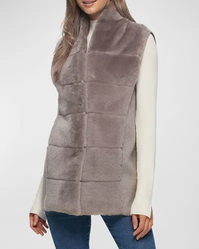 Gorski Reversible Shearling Lamb Vest With Cashmere-blend Back In Taupe