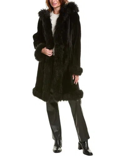 Gorski Reversible Shearling Parka In Black