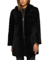 Gorski Reversible Shearling Parka Coat With Grooved Pattern In Black