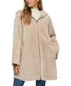 Gorski Reversible Shearling Parka Coat With Grooved Pattern In Neutral