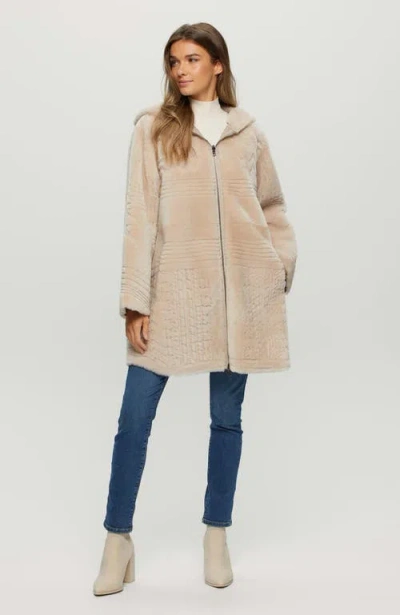 Gorski Reversible Shearling Parka With Pattern In Brown