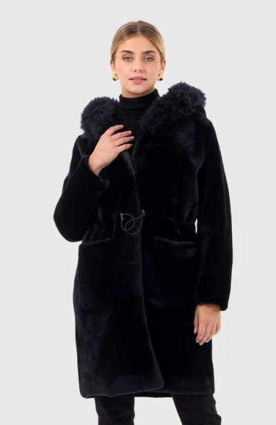 Gorski Reversible Shearling Parka With Trim In Black