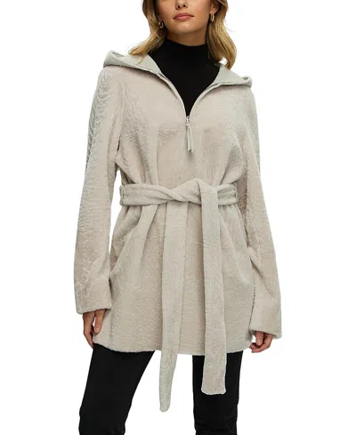 Gorski Reversible Shearling Zip Parka Coat In Gray