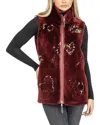 Gorski Reversible Shearling Zipper Vest In Burgundy