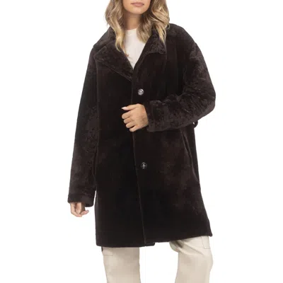 Gorski Reversible Textured Genuine Shearling Stroller, Belt In Brown