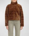 Gorski Reversible Textured Lamb Shearling Jacket In Camel