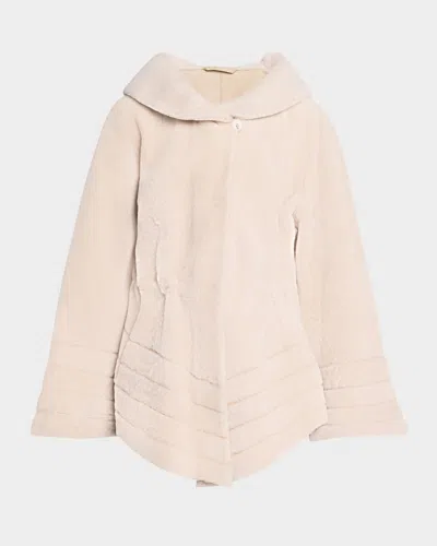 Gorski Reversible Textured Lamb Shearling Jacket In Cream