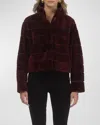 Gorski Reversible Textured Lamb Shearling Jacket In Wine
