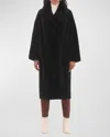 Gorski Reversible Shearling Lamb Overcoat With Tie Belt In Black
