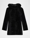 Gorski Reversible Textured Lamb Shearling Parka With Merinillo Lamb Shearling Trim In Multi