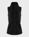 Gorski Reversible Textured Lamb Shearling Vest In Black