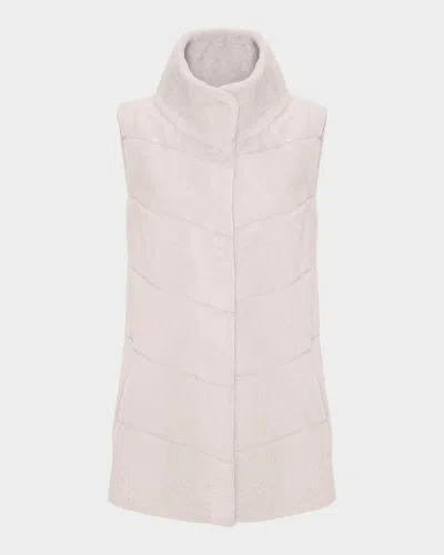 Gorski Reversible Textured Lamb Shearling Vest In Cream