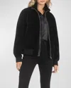 Gorski Reversible Textured Shearling Lamb Bomber Jacket In Black