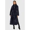 Gorski Reversible Textured Shearling Lamb Coat In Blue