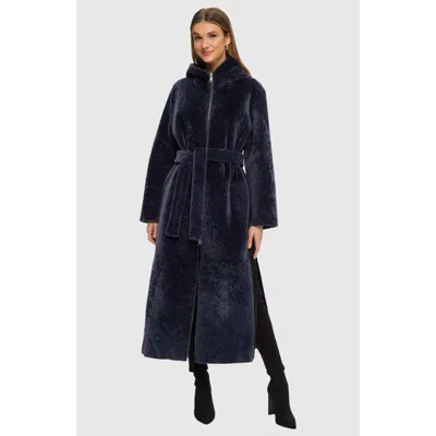 GORSKI GORSKI REVERSIBLE TEXTURED SHEARLING LAMB COAT