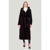Gorski Reversible Shearling Lamb Belted Long Coat With Side Slits In Brown