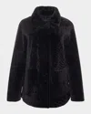 Gorski Reversible Textured Shearling Lamb Jacket In Brown