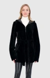 Gorski Reversible Textured Shearling Lamb Parka In Black