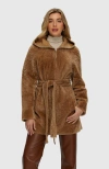 Gorski Reversible Textured Shearling Lamb Parka In Brown