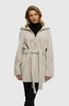 Gorski Reversible Textured Shearling Lamb Parka In Gray