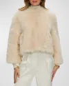 Gorski Reversible Toscana Shearling Lamb Collarless Jacket In Beige