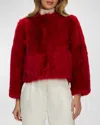 Gorski Reversible Toscana Shearling Lamb Collarless Jacket In Red