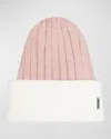 Gorski Ribbed Knit Two-tone Beanie In Pink