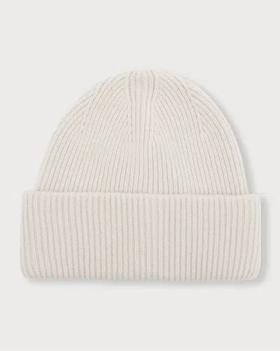 Gorski Ribbed Wool Beanie In White