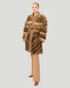 Gorski Russian Sable Stroller, Belt In Brown