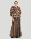 Gorski Sable And Fox Intarsia Jacket In Beige