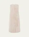 Gorski Select Cashmere Goat Fur Collarless Long Vest In Light Beige