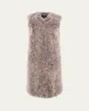 Gorski Select Cashmere Goat Fur Collarless Long Vest In Taupe