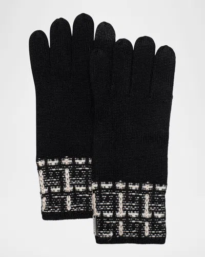 Gorski Select Cashmere Knit Gloves In Black