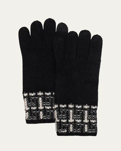 Gorski Select Cashmere Knit Gloves In Black Black