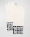 Gorski Select Cashmere Knit Gloves In Ivory Black