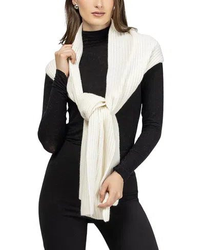 Gorski Select Cashmere Knit Scarf In White