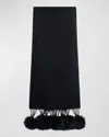 Gorski Select Cashmere Stole With Lamb Shearling Poms In Black