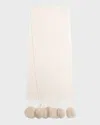 Gorski Select Cashmere Stole With Lamb Shearling Poms In Neutral