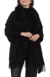Gorski Select Cashmere Stole With Select Lamb Collar In Black