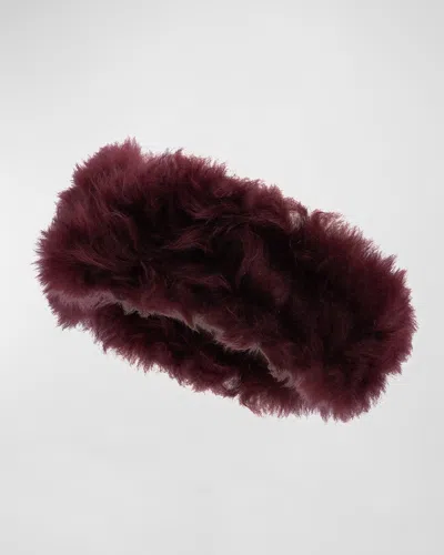Gorski Select Lamb Headband In Burgundy