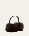 Gorski Select Lamb Shearling Earmuffs In Burgundy