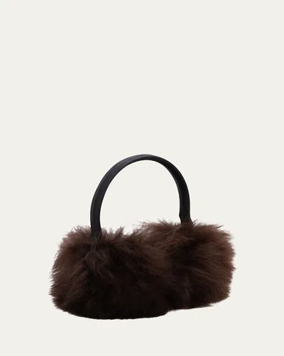 Gorski Select Lamb Shearling Earmuffs In Burgundy