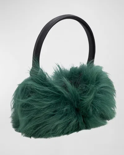 Gorski Select Lamb Shearling Earmuffs In Emerald
