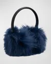 Gorski Select Lamb Shearling Earmuffs In Navy