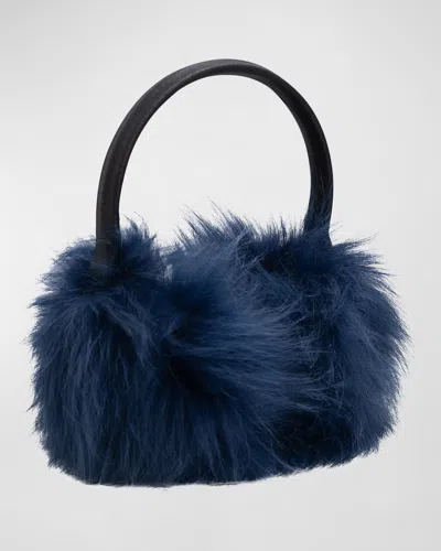 Gorski Select Lamb Shearling Earmuffs In Navy
