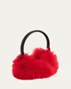 Gorski Select Lamb Shearling Earmuffs In Red