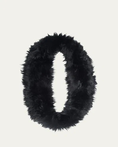 Gorski Select Lamb Shearling Infinity Scarf In Black