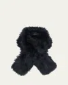 Gorski Select Lamb Shearling Pull-through Scarf In Black